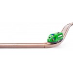 Locomotiva verde electrica cu baterie cu conductor de tren si cabina decapotabila